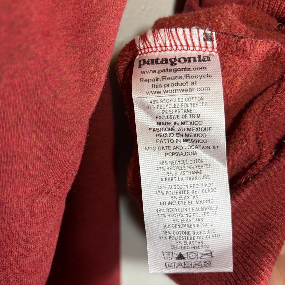 Patagonia Mountain Graphic Uprisal Hoodie Small Red Sunset Stripe Gorpcore V - Picture 7 of 12